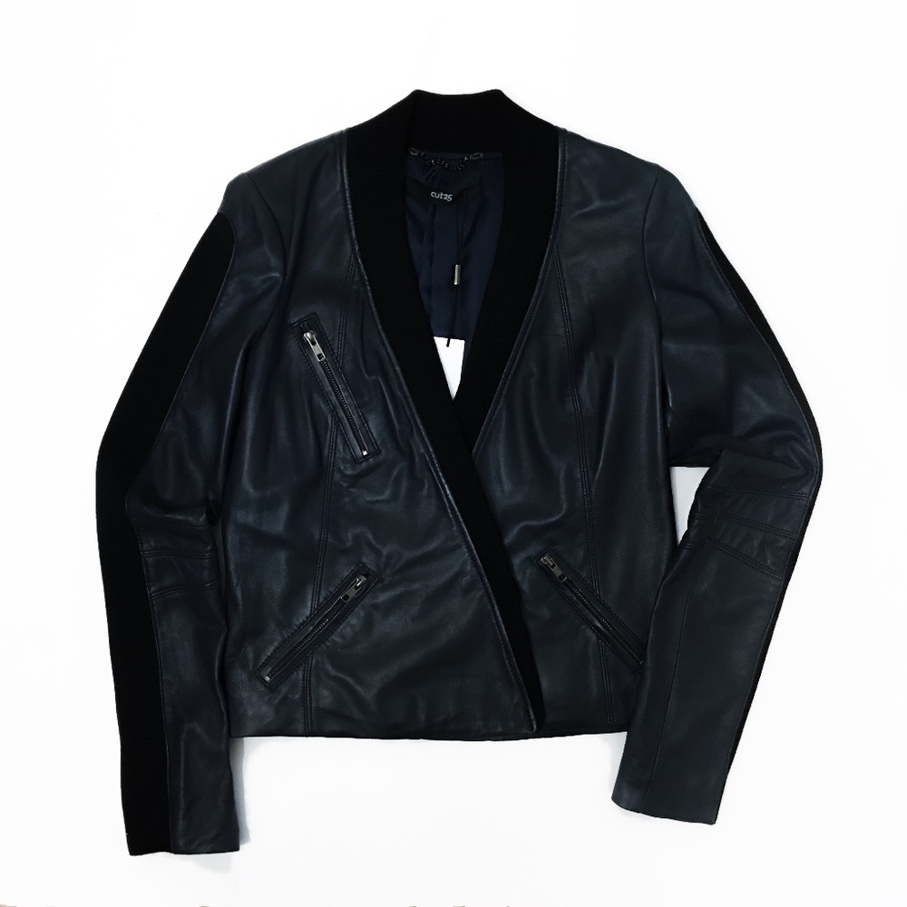 Cut25 by Yigal Azrouel Navy Leather Jacket